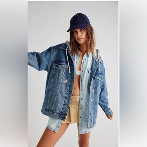 We the free flawless hooded denim jacket
